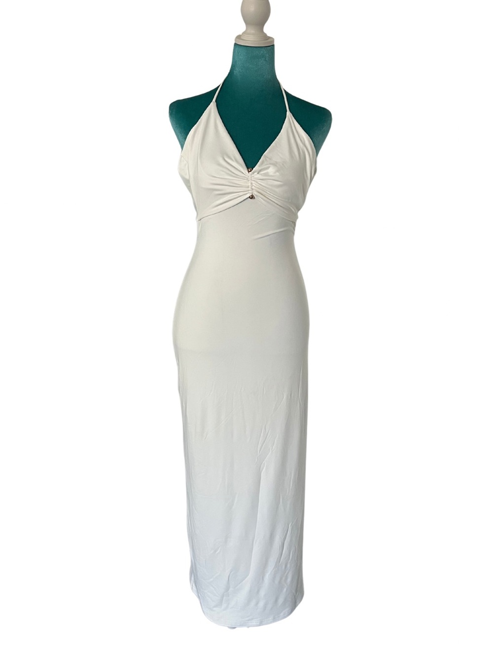 MESHKI Heidi Recycled Nylon Pin Detail Midi Dress